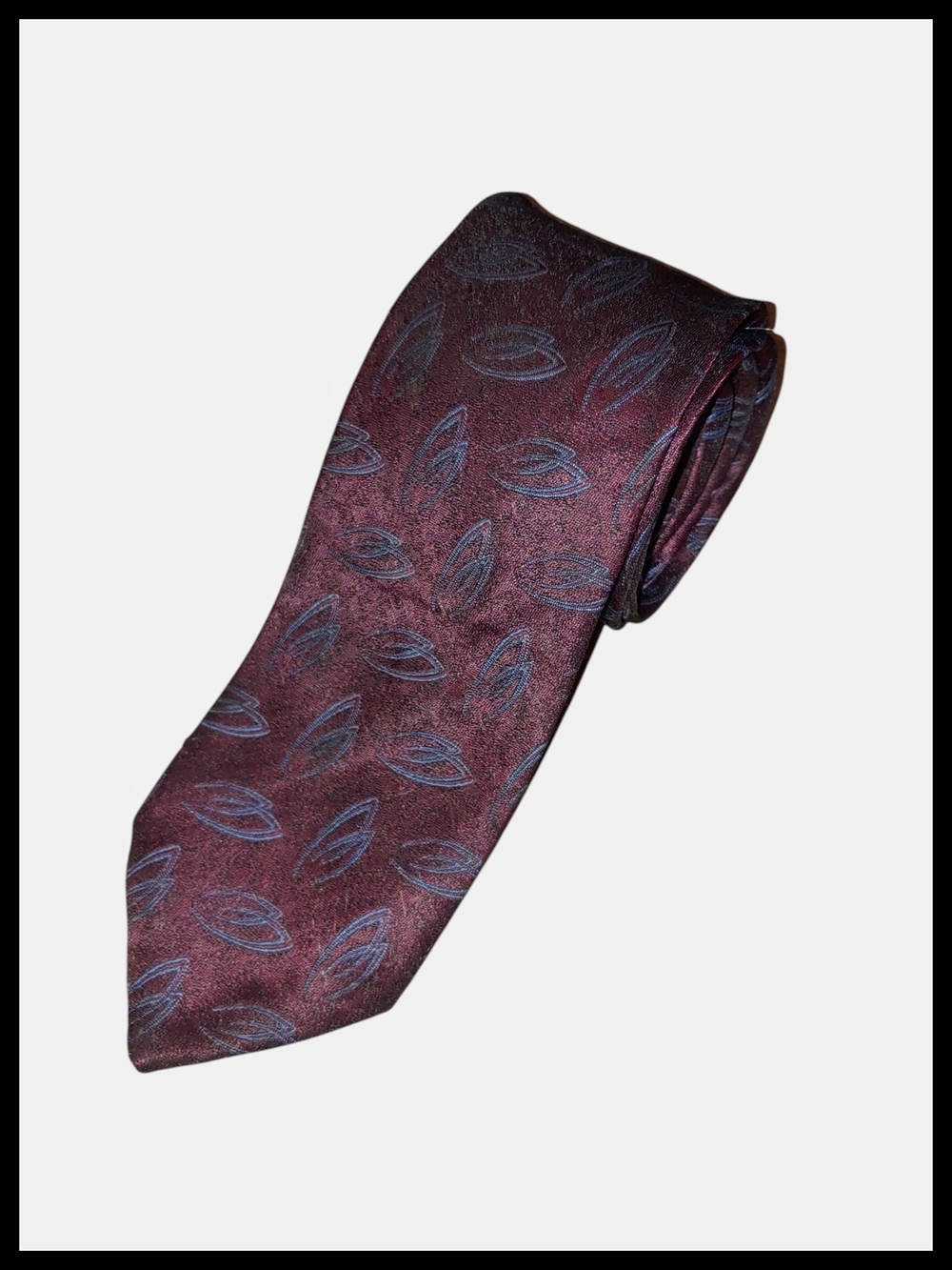 Beau BRummell Burgundy Patterned Silk Tie - Unbranded